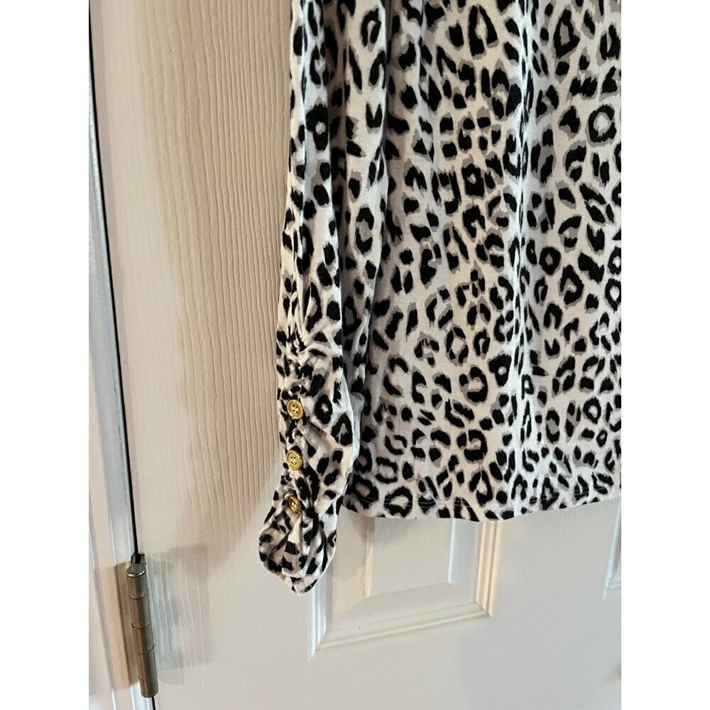 Madison Shirt Animal Print Mock Neck - Picture 2 of 3